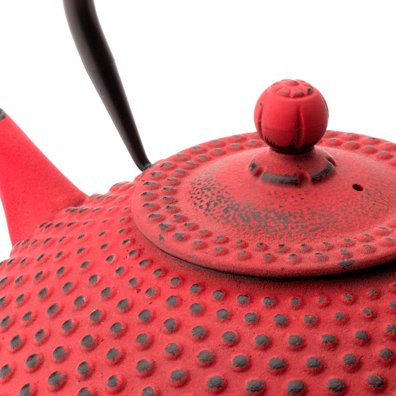 Xilin Cast Iron Teapot Red 0.8L Japanese Teapot Cup of Tea