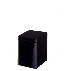 Rectangular Tea Caddy Push Lid  Black 100g