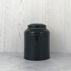 Dome Tea Caddy Double Lid Black 100g