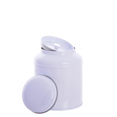 Dome Tea Caddy Double Lid White 100g
