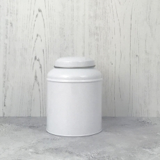 Dome Tea Caddy Double Lid White 100g