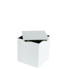 Square Tea Caddy Plug Lid White 100g