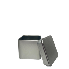 Square Silver Push Lid Tea Caddy 50g