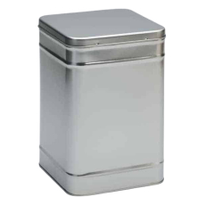 Rectangular Silver Hinged Lid Tea Caddy 1.2kg