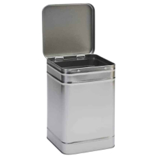 Rectangular Silver Hinged Lid Tea Caddy 1.2kg