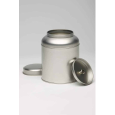 Dome Silver Double Lid Tea Caddy 250g