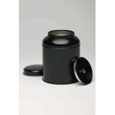 Dome Black Double Lid Tea Caddy 250g