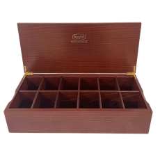 Ronnefeldt Wooden Mahogany Teavelope Presentation Box with Lid - 12 Varieties