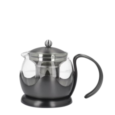 La Cafetière Glass Teapot with Infuser Black 1.2L