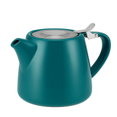 Liora Ceramic Teapot Glossy Peacock Blue 0.5L 
