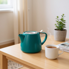 Liora Ceramic Teapot Glossy Peacock Blue 0.5L 