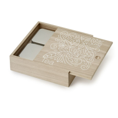 Wooden Tea Selection Box with 4 Tins / Storage for Loose Leaf Tea