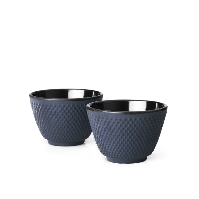 Xilin Cast Iron Cups Blue-Black Set of 2