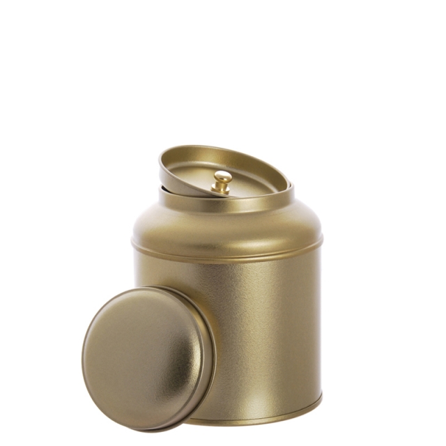Dome Tea Caddy Double Lid Gold 100g
