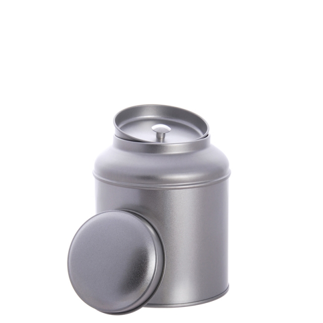Dome Tea Caddy Double Lid Silver 100g