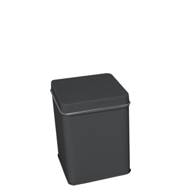 Rectangular Tea Caddy Push Lid Black 150g