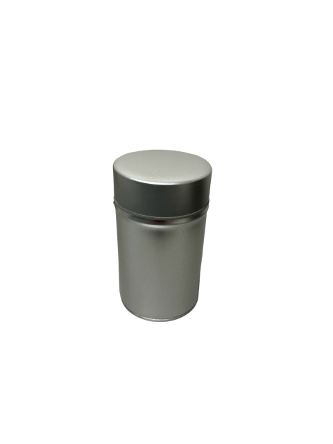 Tubular Tea Caddy Double Lid Silver 75g