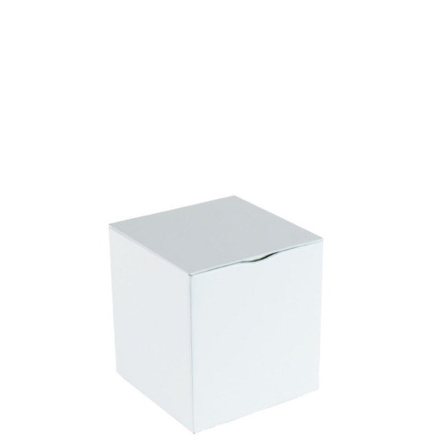 Square Tea Caddy Plug Lid White 100g