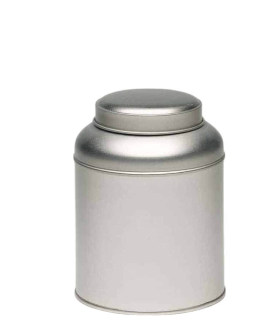 Dome Silver Double Lid Tea Caddy 250g
