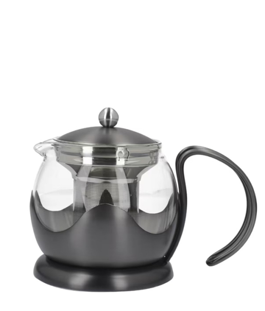 La Cafetière Glass Teapot with Infuser Black 1.2L