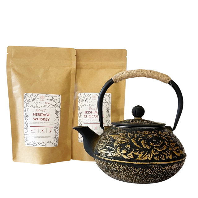 Kuro Hana Cast Iron Teapot & Black Tea Gift Set