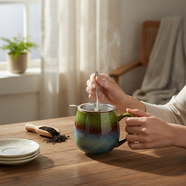 Zaara Tea Zaara Stoneware Herb Mug Light Green 0.35L - Cup of Tea