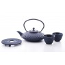 Xilin Cast Iron Teapot Set Blue-Black Teapot & Cups 0.8L