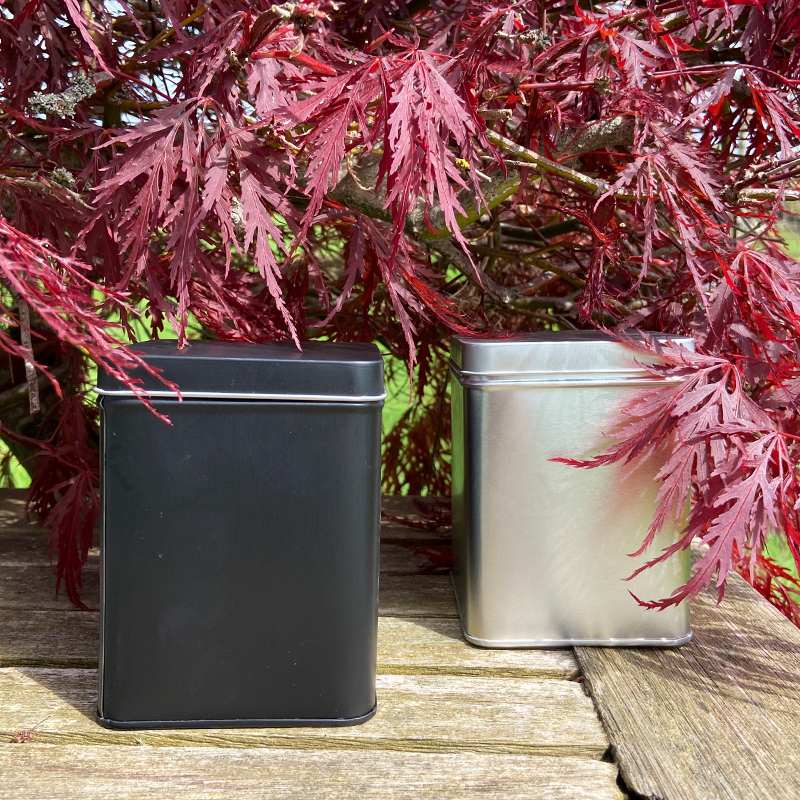 Rectangu;ar Tea Caddy Push Lig 150g